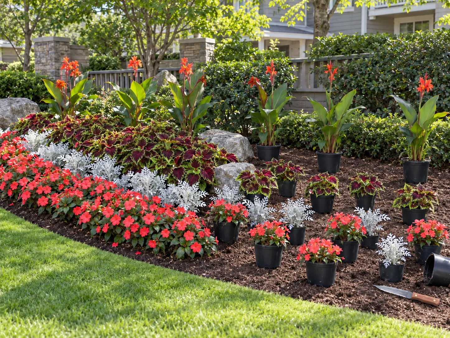 New seasonal annual flower planting installation